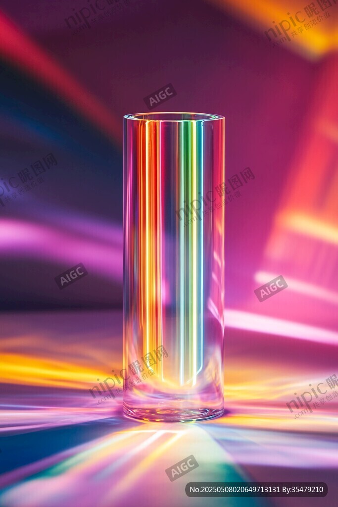 彩虹光柱玻璃杯奇幻光影