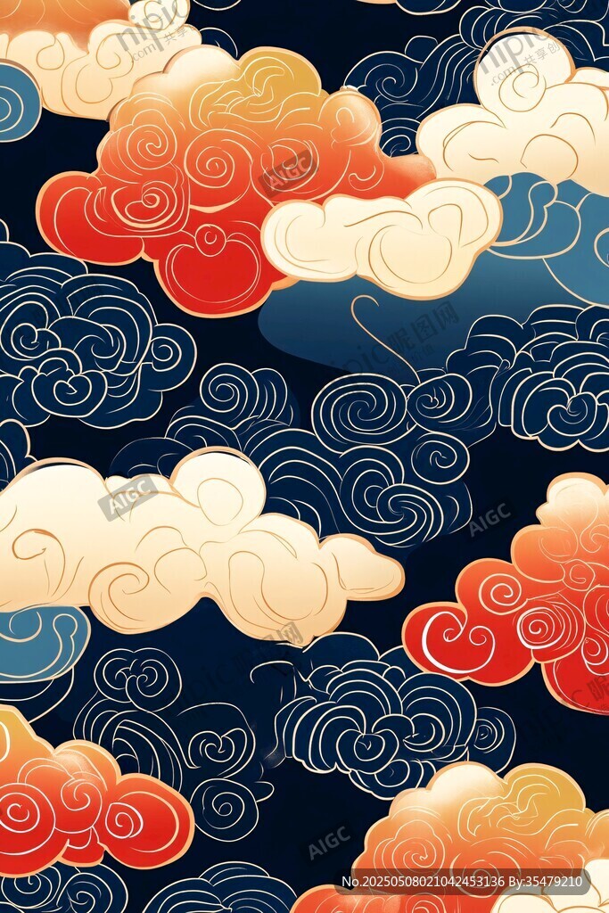 中式古典祥云圖案背景