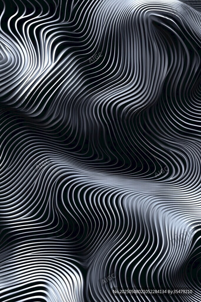 黑白波浪線條抽象背景圖