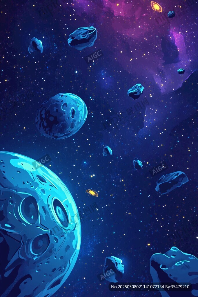 夢幻宇宙中的星球與隕石