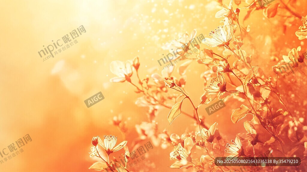 陽光下綻放的燦爛花朵