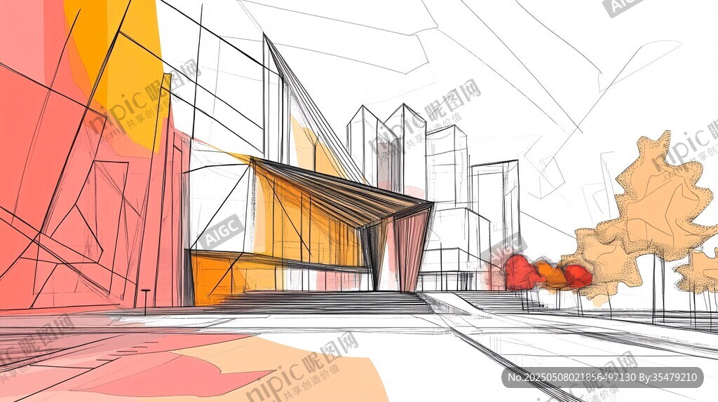 現(xiàn)代建筑手繪效果圖展示