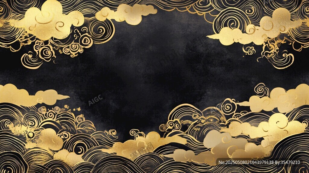 黑金祥云背景圖