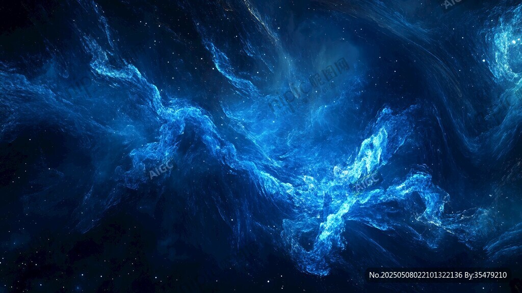 夢幻藍色星云宇宙景象