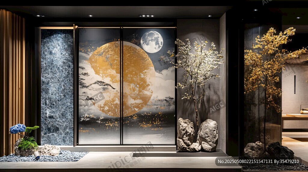 中式入戶玄關典雅藝術景致