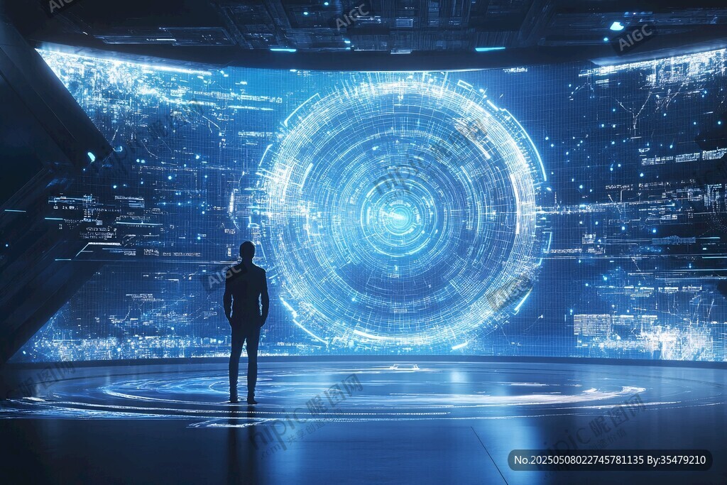 探索未來科技空間的身影