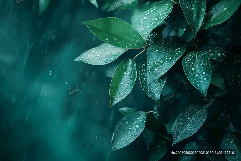 雨潤綠葉