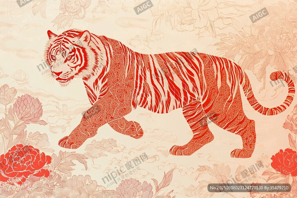 瑞虎踏花圖