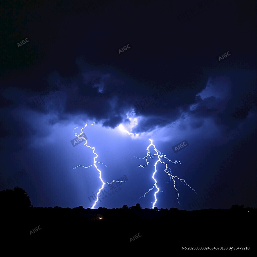 夜空閃電震撼瞬間
