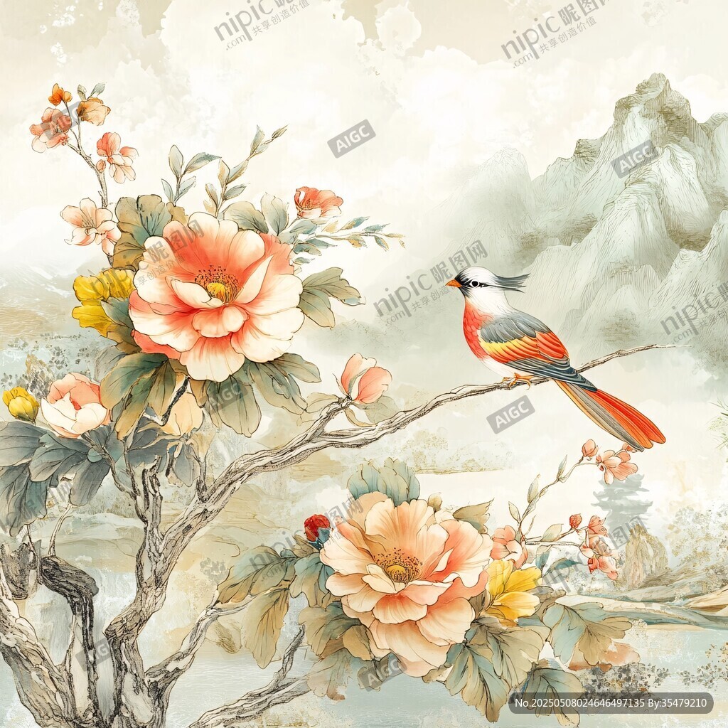 花鳥山水圖