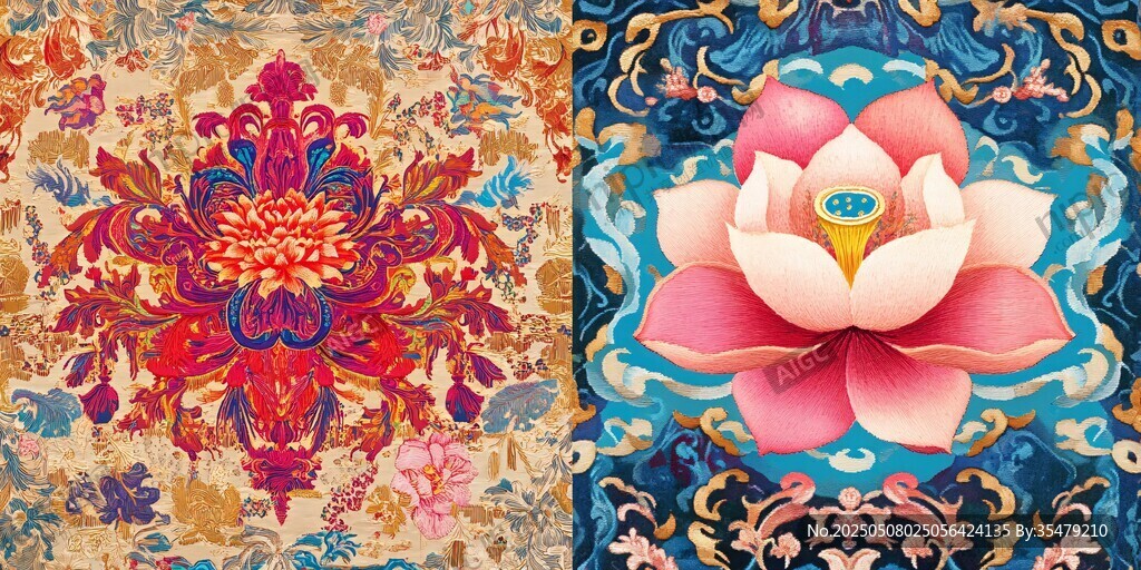 中式傳統(tǒng)花卉紋樣圖案