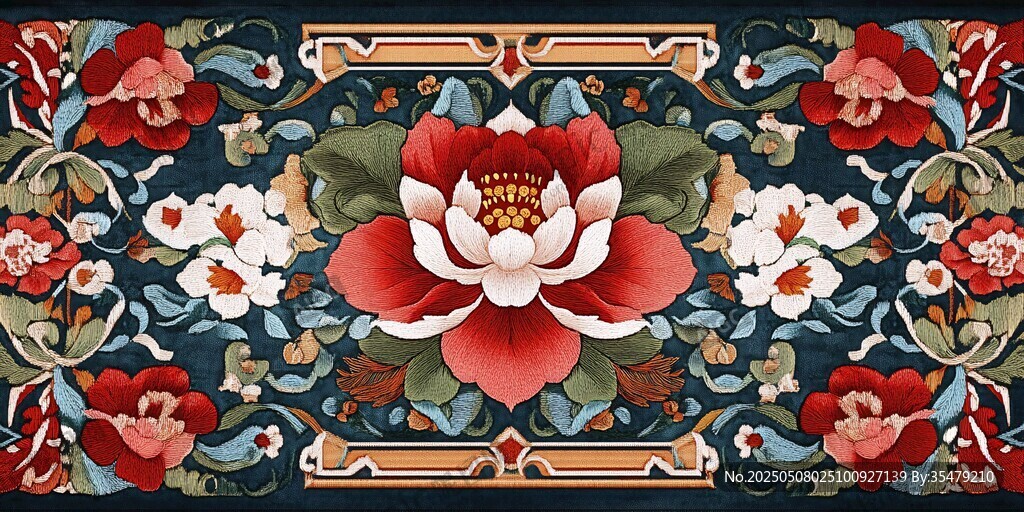 中式繁花錦簇傳統紋樣