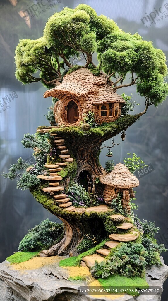 夢幻樹屋微景觀手工作品