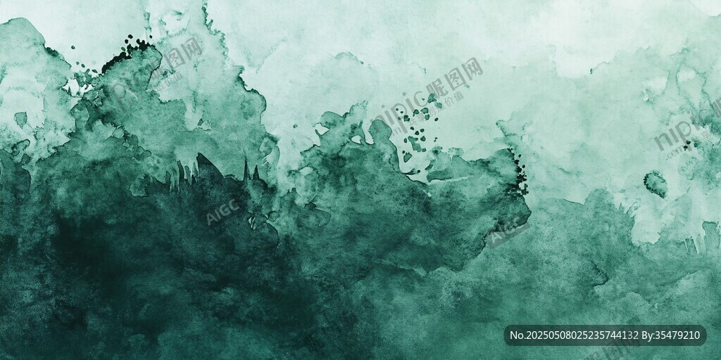 墨綠水彩抽象背景紋理