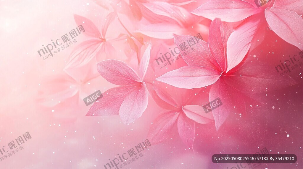 夢(mèng)幻粉色花瓣背景圖