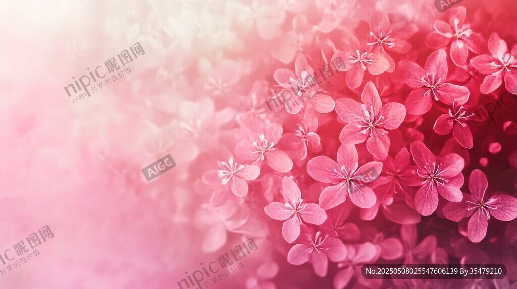 夢幻粉色花卉背景圖