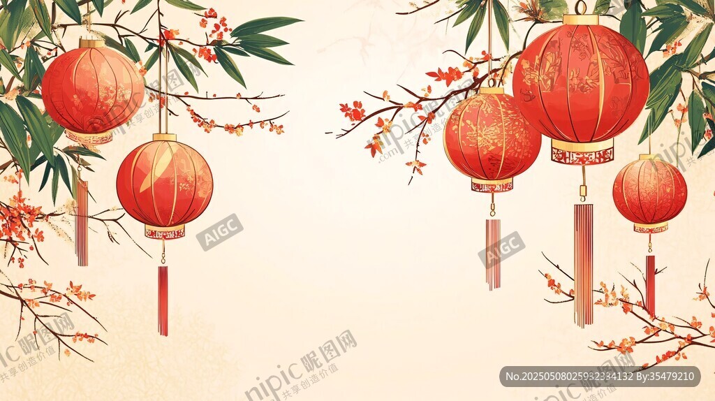 中式燈籠點(diǎn)綴新春景致