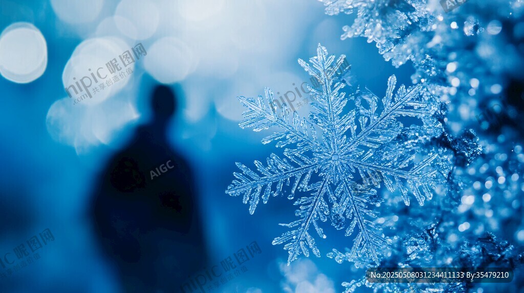 冬日雪花與人的夢(mèng)幻景象