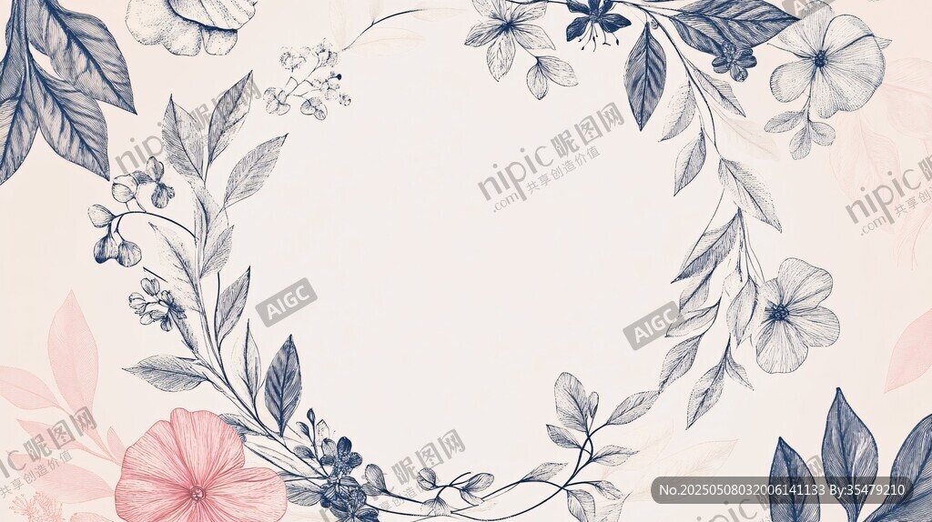 花卉花環(huán)裝飾背景圖