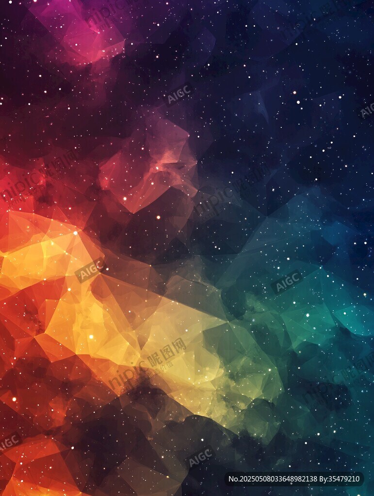 夢幻星空多邊形背景圖案