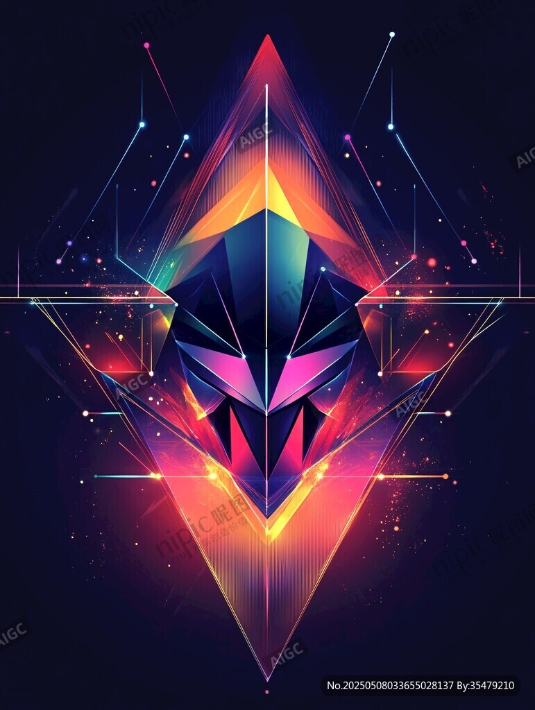 炫彩幾何科幻風格神秘圖案