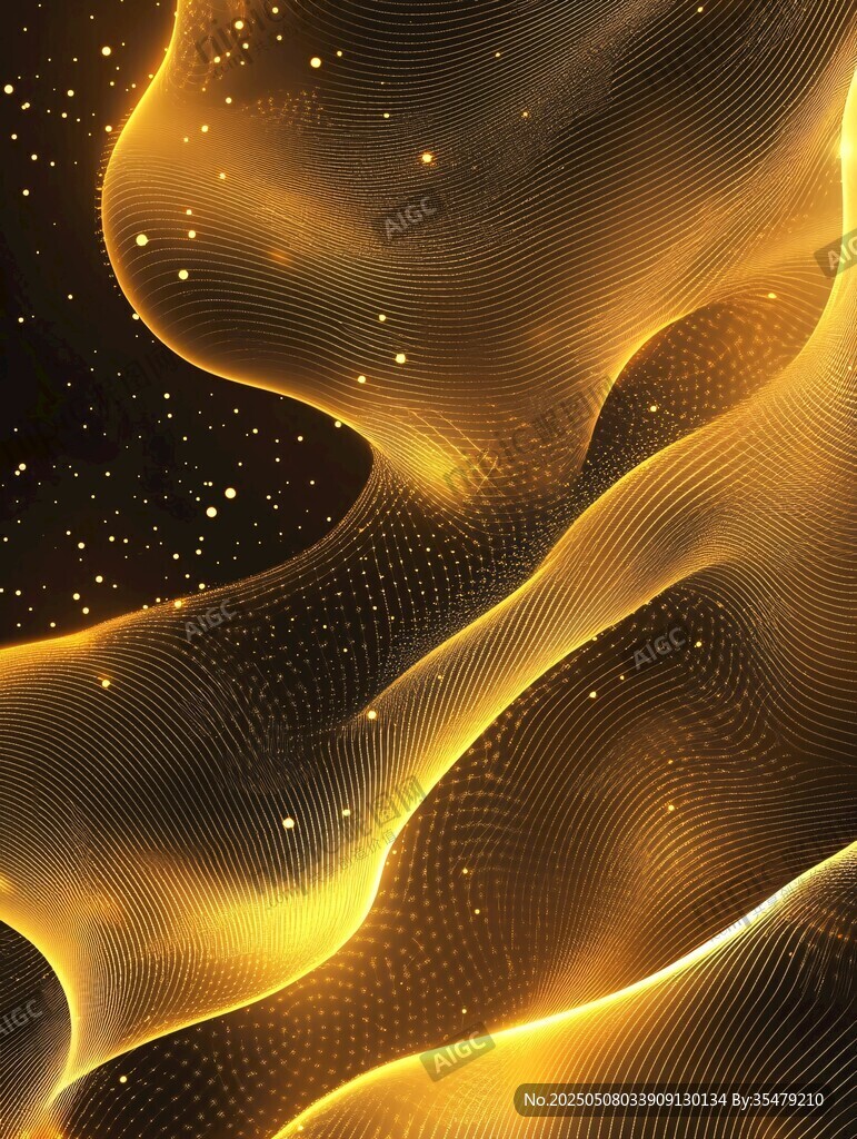 金色流動線條科技感背景