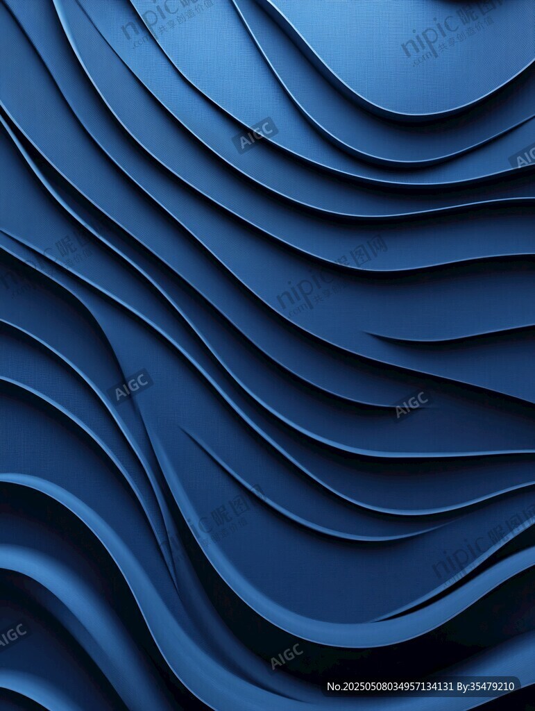 藍色波浪立體紋理背景