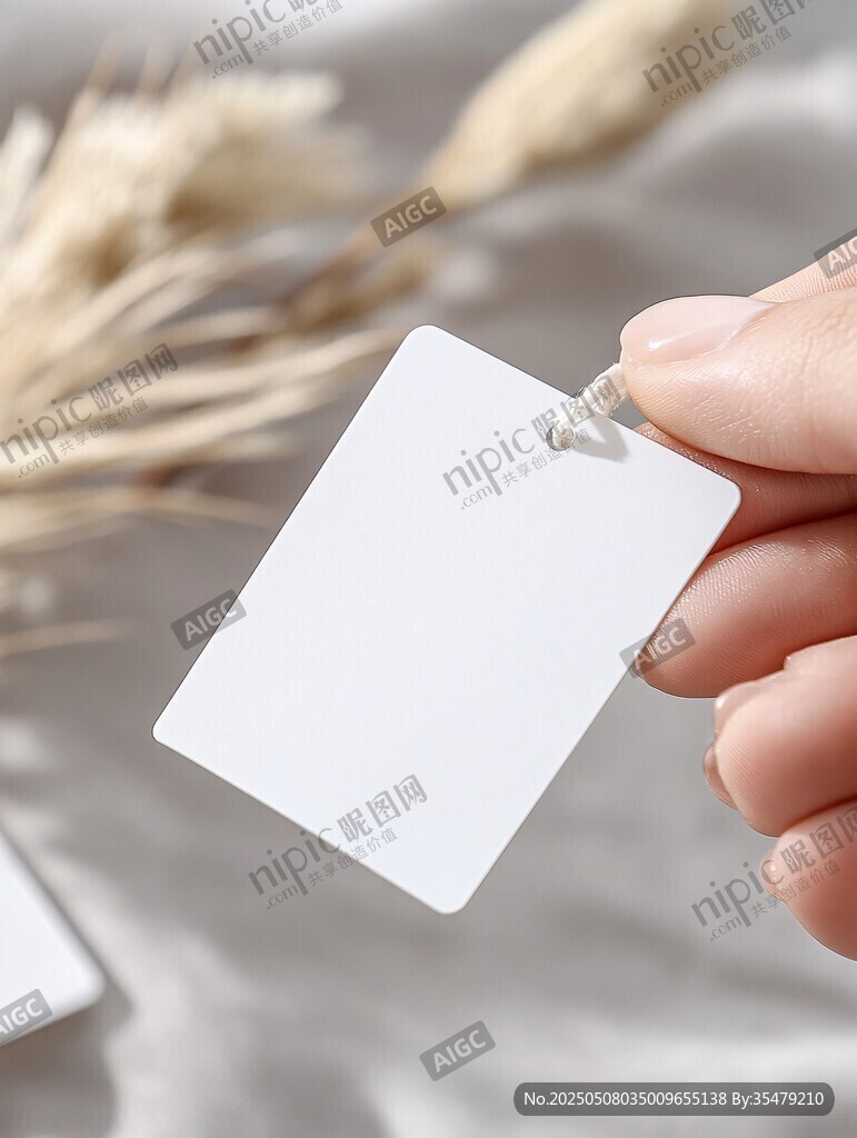 手持空白標(biāo)簽特寫