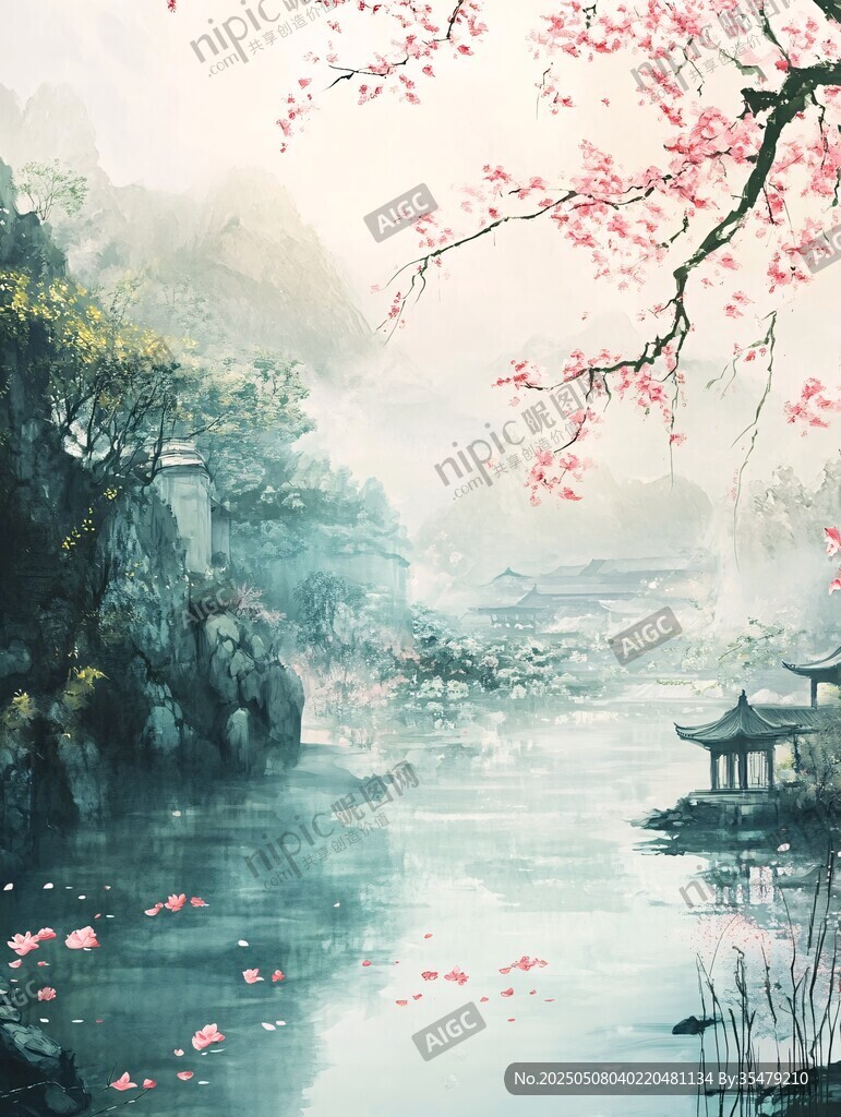 春日山水間的詩意景致