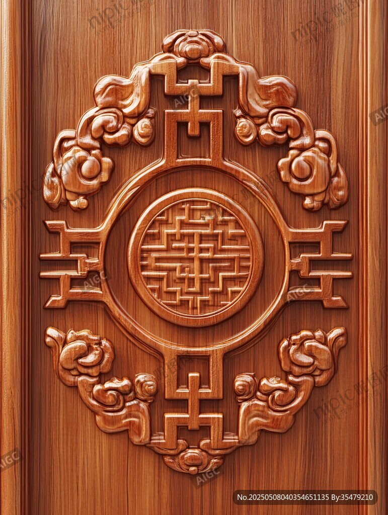 中式木雕精美傳統(tǒng)花紋飾