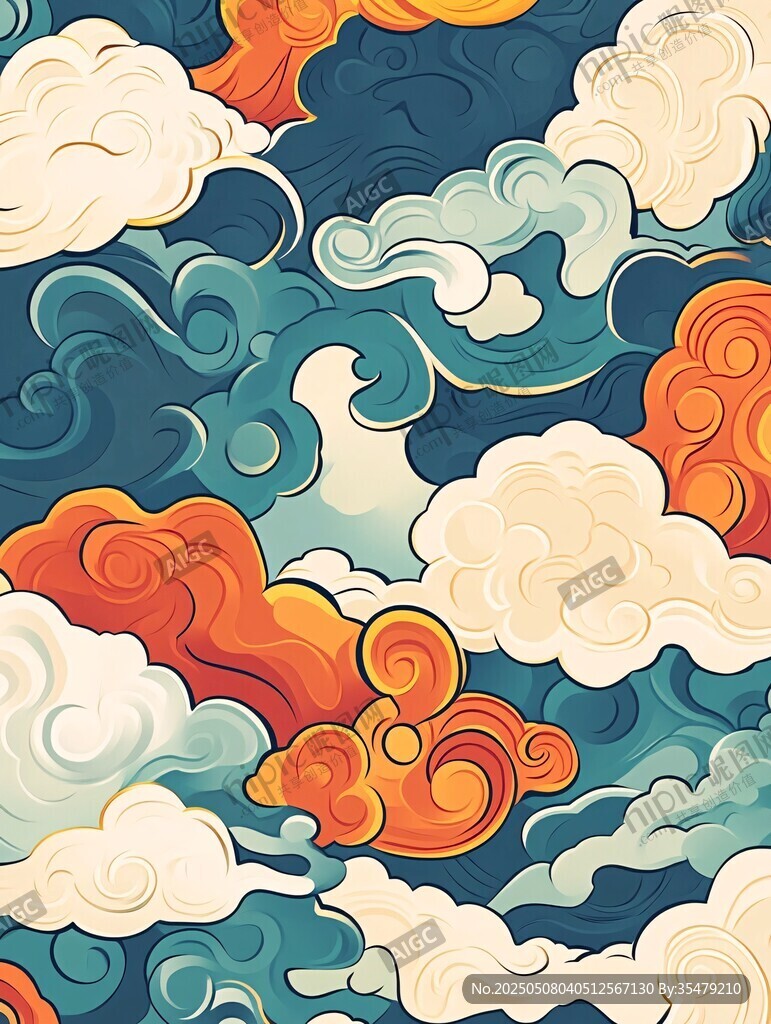 中式云紋圖案