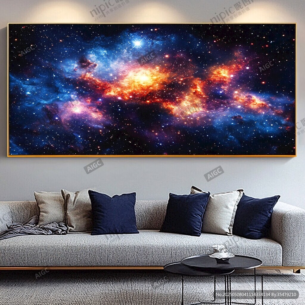 夢幻星空裝飾畫裝點客廳