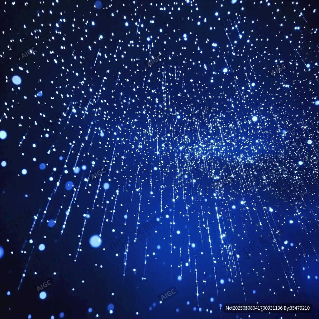 夢(mèng)幻藍(lán)色星雨背景圖
