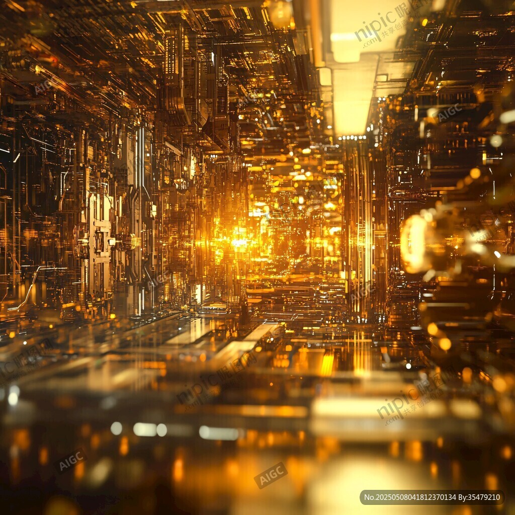 未來感金色科技空間場(chǎng)景