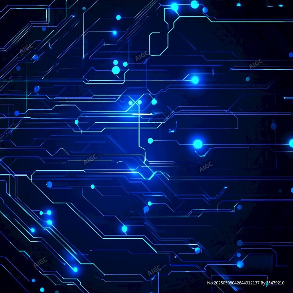 科技感藍色電路背景圖