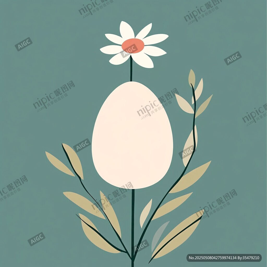 花卉與蛋的清新插畫設(shè)計