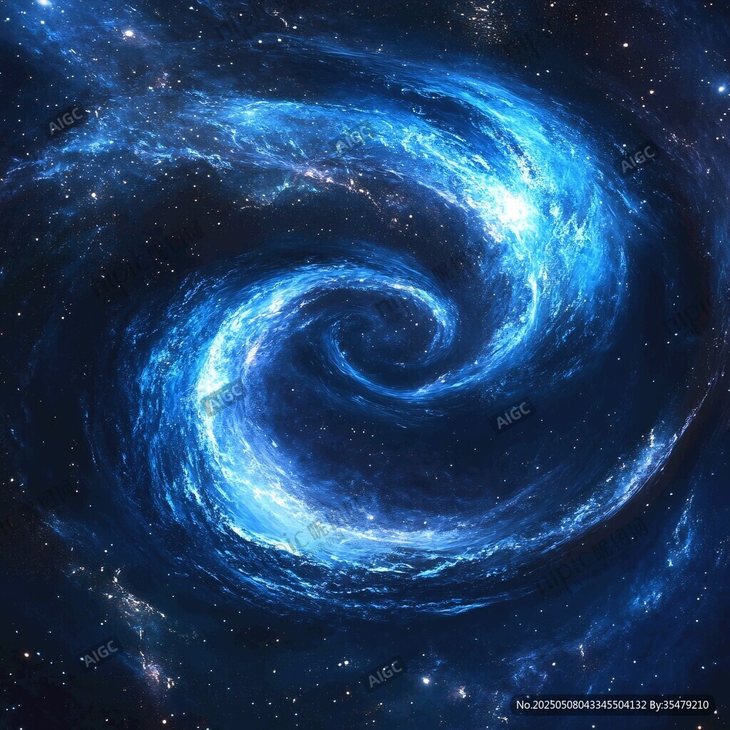 夢幻藍色星系旋渦景觀