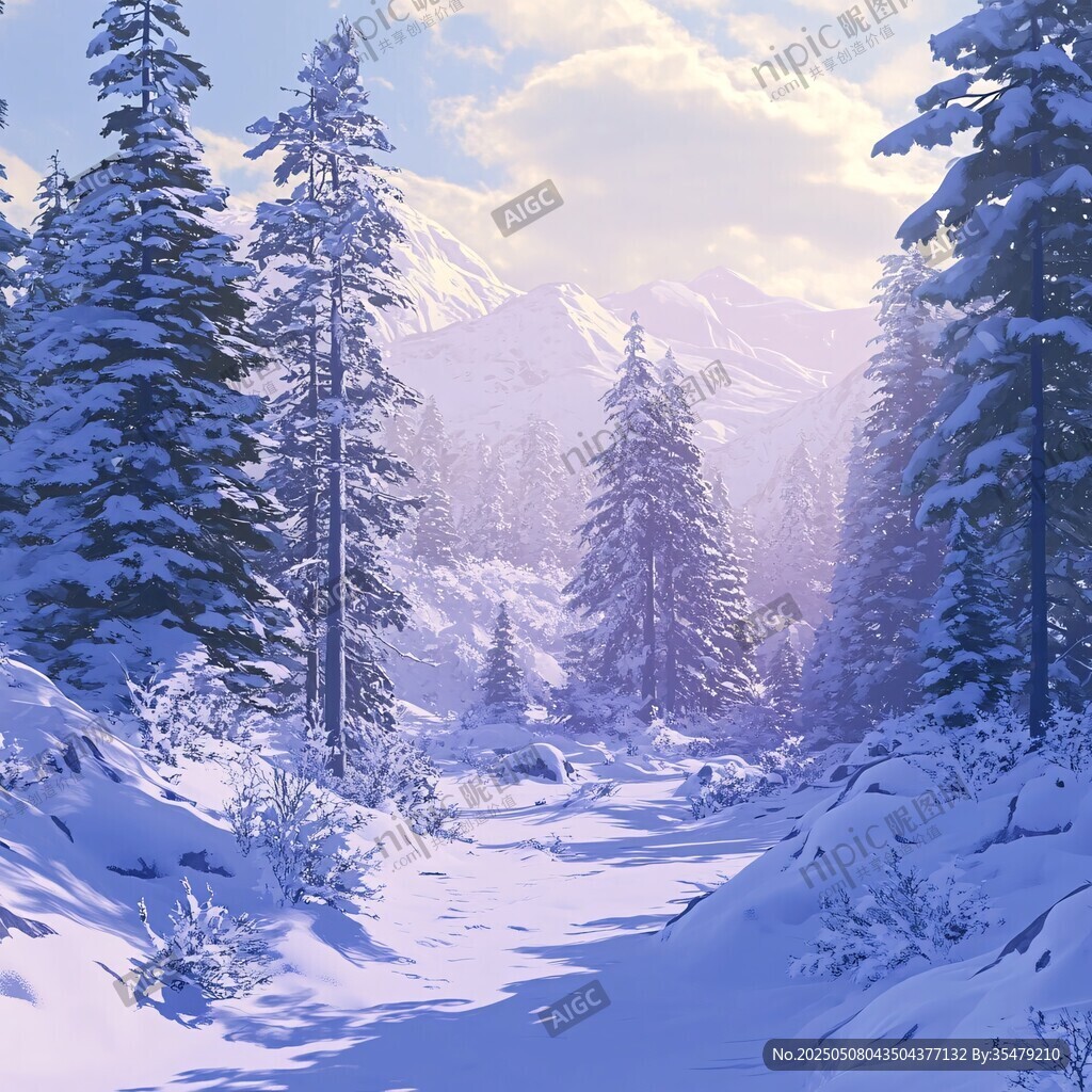 冬日雪林 靜謐的自然之景