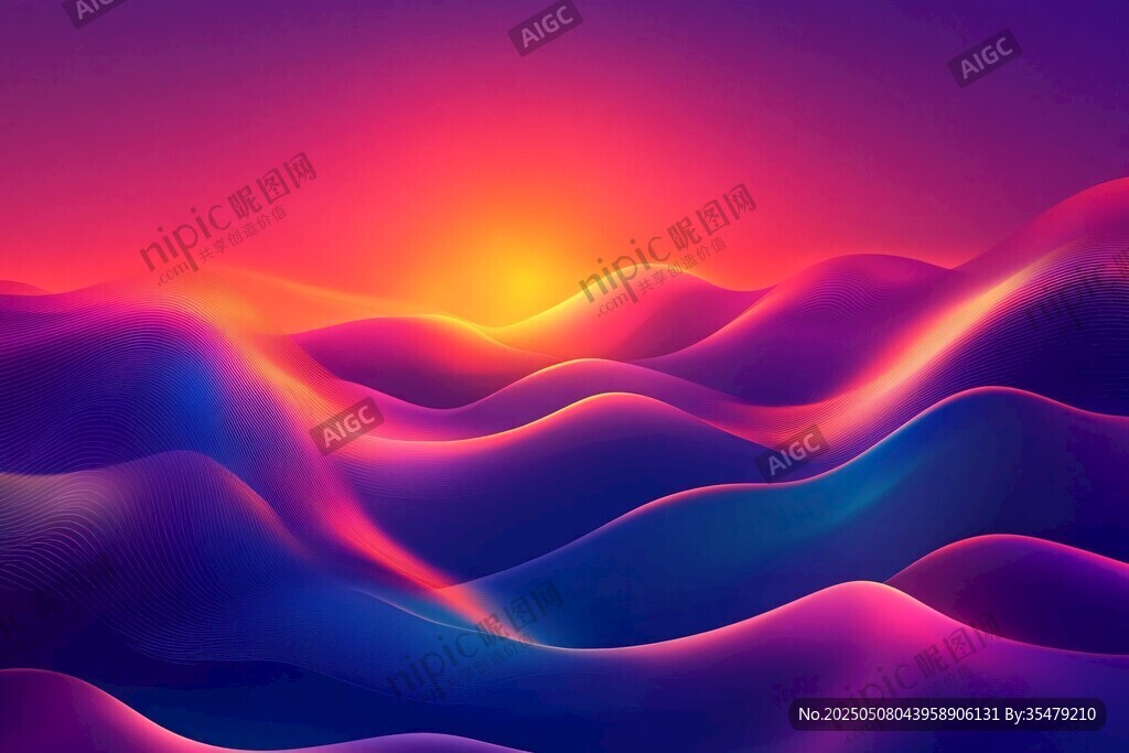 夢幻絢麗的沙漠日落景觀