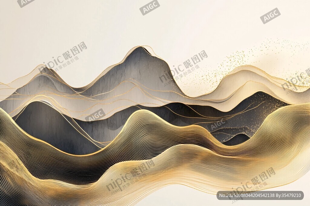 水墨山巒 靈動線條之美