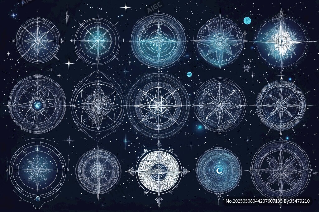 夢幻星夜下的神秘幾何圖案