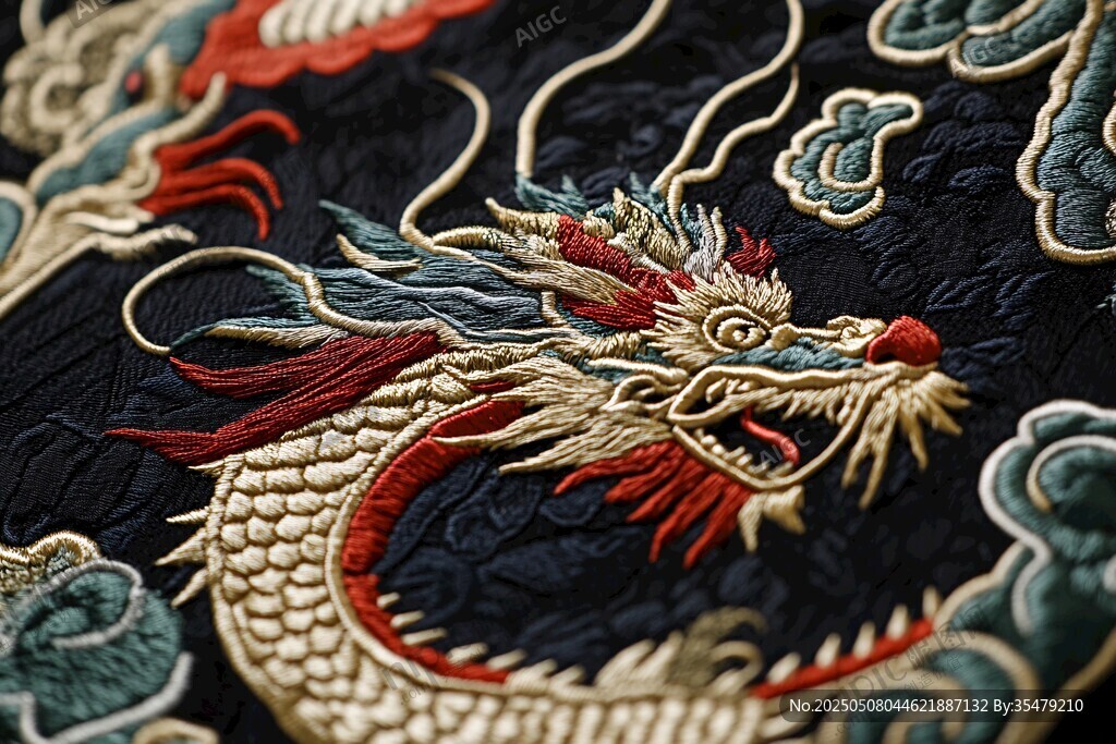 龍紋刺繡精美圖案