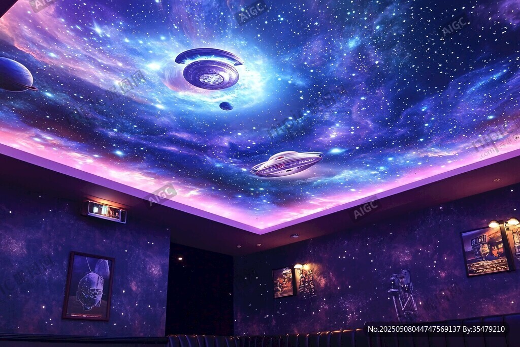 夢幻星空主題室內(nèi)天花板