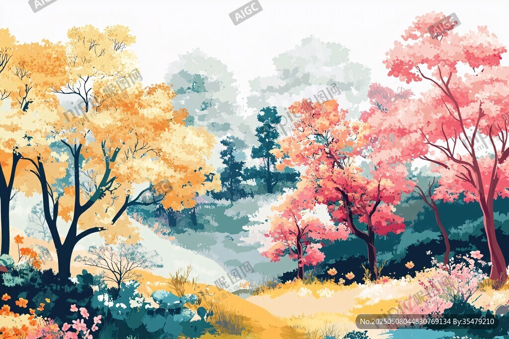 秋日繽紛山林美景