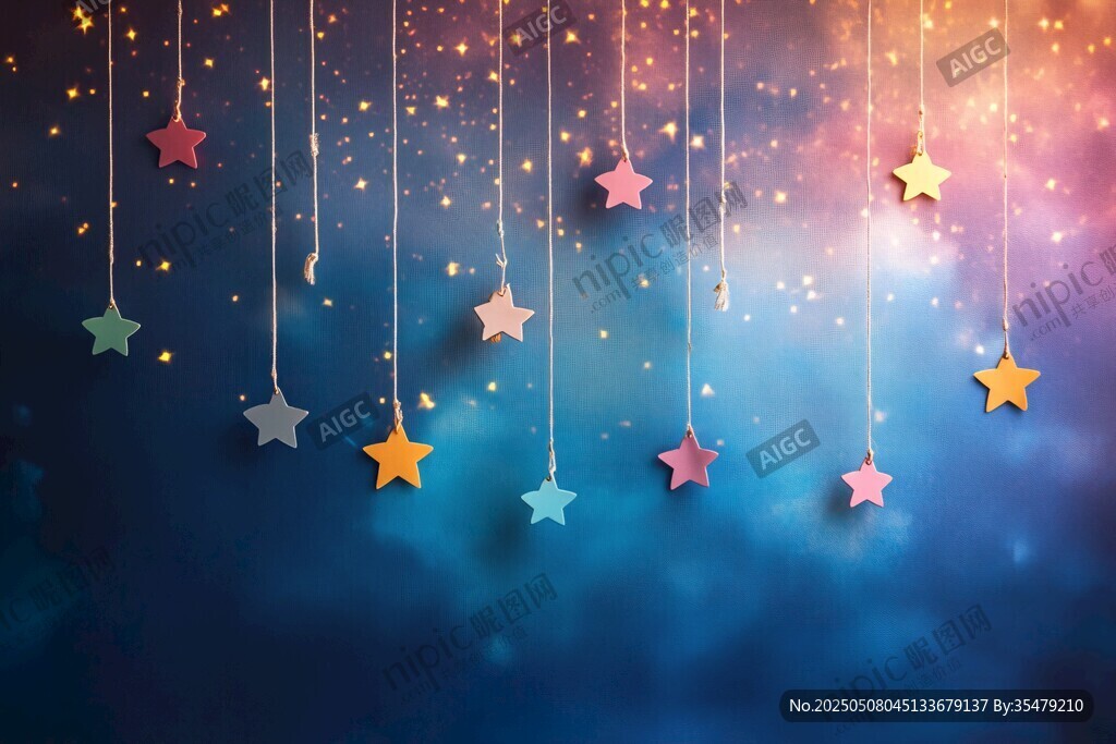 夢(mèng)幻星空星星掛飾背景圖