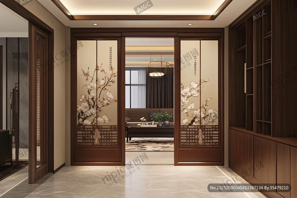 中式典雅玄關(guān)設(shè)計(jì)展示