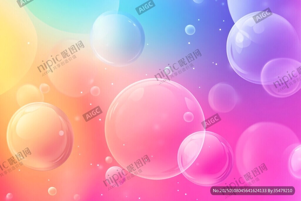 夢幻彩色氣泡背景圖