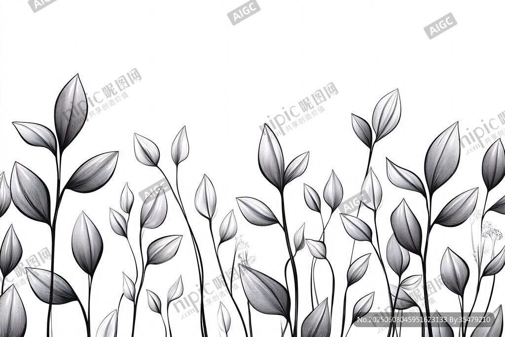 黑白葉叢邊框