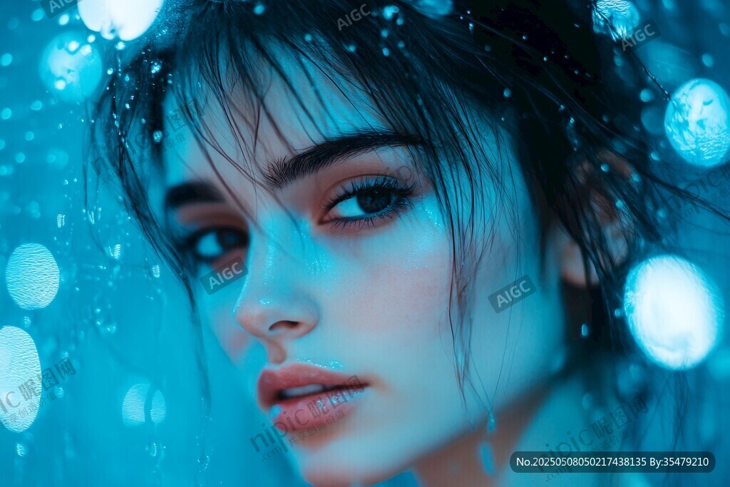 雨中夢幻少女的迷人瞬間
