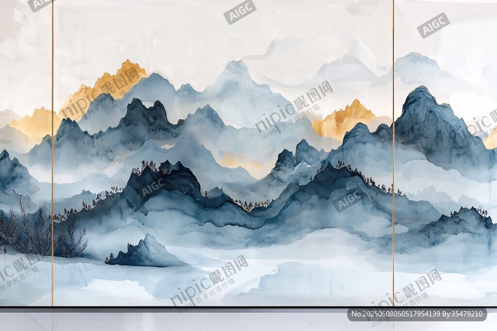 水墨山巒間的詩意景致